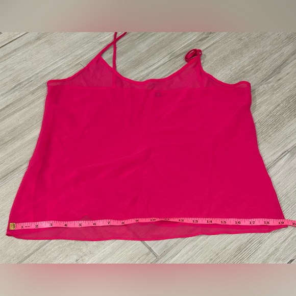 Sheer bright pink flowy camisole tank size small - Picture 7 of 8